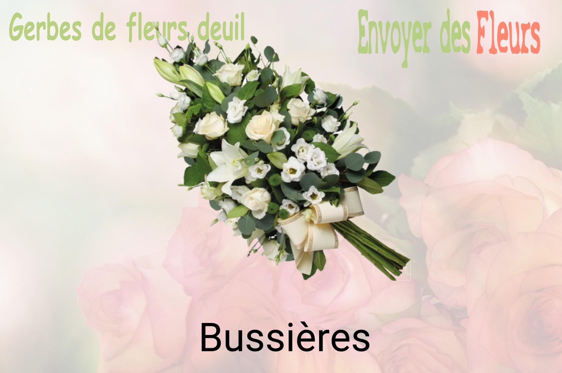 Gerbe de fleurs de deuil livrée à Bussières